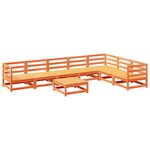 vidaXL Salon de jardin 8 Pièces marron cire bois de pin massif