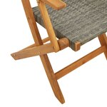 vidaXL Chaises de jardin pliantes lot de 6 gris poly rotin bois massif