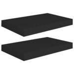 vidaXL Étagères murales flottantes 2 Pièces noir 40x23x3 8 cm MDF