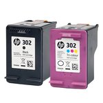 Pack de 2 cartouches d'encre authentiques HP 302 Noir et couleurs - programme SECOND