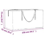 vidaXL Sac de rangement pour coussins de jardin noir 150x75x75 cm PE