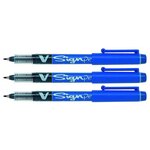 Stylo feutre v sign pen pte moyenne 0 6 mm bleu x 12 pilot