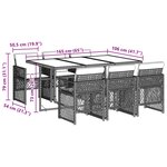 vidaXL Ensemble à manger de jardin et coussins 7 Pièces marron rotin
