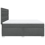 vidaXL Sommier à lattes de lit avec matelas Gris foncé 180x200cm Tissu