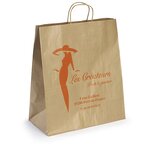 Sac kraft brun à poignées torsadées raja 46 x 36 x 14 cm (lot de 100)