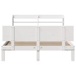 vidaXL Cadre de lit avec tête de lit blanc 135x190 cm bois pin massif