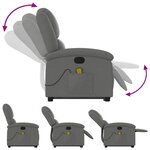 vidaXL Fauteuil de massage inclinable Gris foncé Tissu