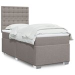 vidaXL Sommier à lattes de lit avec matelas Taupe 90x190 cm Tissu