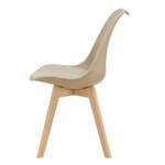 Lot de 4 chaises de salle à manger similicuir hêtre beige 03_0006760