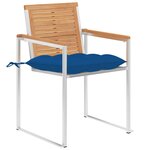 vidaXL Chaises de jardin lot de 6 avec coussins Bois de teck massif