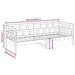 vidaXL Lit de jour gris bois de pin massif 80x200 cm