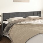 vidaXL Têtes de lit 2 Pièces Gris foncé 90x5x78/88 cm Velours