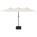 vidaXL Parasol à double tête avec LED blanc sable 449x245 cm