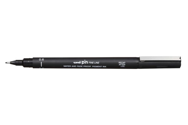 Feutre technique 0,6mm PIN 06200 Pte calibrée Noir UNI-BALL