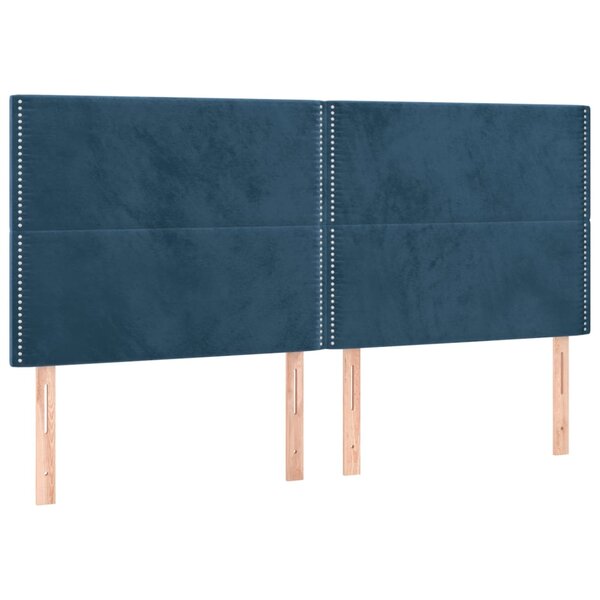 vidaXL Têtes de lit 4 Pièces Bleu foncé 90x5x78/88 cm Velours