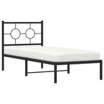vidaXL Cadre de lit métal sans matelas avec tête de lit noir 80x200 cm