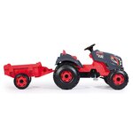 Smoby tracteur et remorque pour enfants stronger xxl rouge et noir