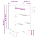 vidaXL Tables de chevet 2 Pièces chêne fumé 40x35x69 cm bois ingénierie