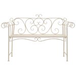 vidaXL Banc de jardin 132 cm Métal Antique Blanc