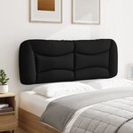 vidaXL Coussin de tête de lit noir 140 cm tissu