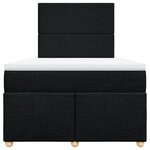 vidaXL Sommier à lattes de lit avec matelas Noir 120x200 cm Tissu