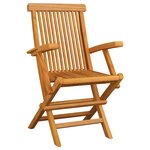 vidaXL Chaises de jardin avec coussins beige lot de 6 Bois teck massif