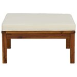 vidaXL Salon de jardin 3 Pièces avec coussins blanc crème Bois d'acacia