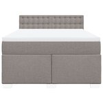 vidaXL Sommier à lattes de lit avec matelas Taupe 140x190 cm Tissu