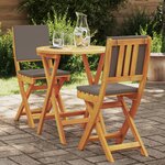 vidaXL Ensemble Bistro Pliable 3 pièces avec Coussins en Bois Massif d'Acacia