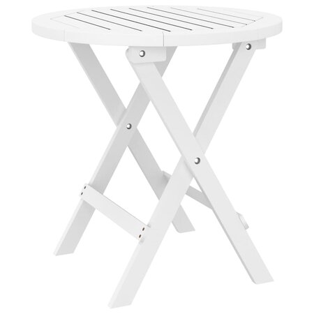 vidaXL Table pliable de jardin blanc Ø 46 cm bois d'acacia solide