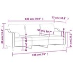 vidaXL Canapé 3 places avec oreillers décoratifs marron 180 cm tissu
