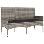 vidaXL Salon de jardin 4 Pièces avec coussins Gris Résine tressée