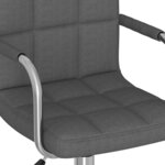 vidaXL Chaise pivotante de salle à manger Gris foncé Tissu