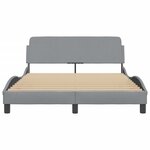vidaXL Cadre de lit sans matelas gris clair 140x190 cm tissu