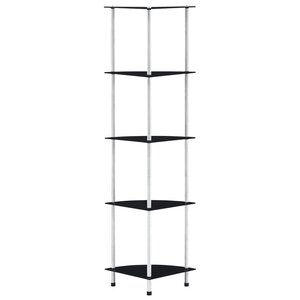 vidaXL Étagère 5 niveaux Noir 30x30x130 cm Verre trempé