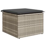 Ensemble de Canapé de Jardin 7 Pièces avec Coussins Gris Rattan Poly