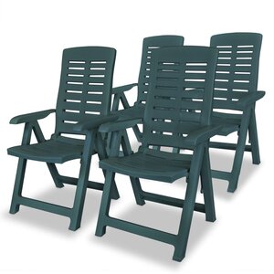 vidaXL Chaises inclinables de jardin lot de 4 Plastique Vert