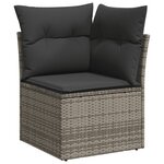 vidaXL Salon de jardin avec coussins 10 Pièces gris clair résine tressée