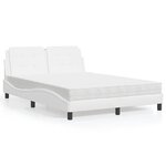 vidaXL Lit avec matelas blanc 120x200 cm similicuir