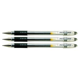 Stylo à bille G1 GRIP pointe fine encre gel noire x 3 PILOT