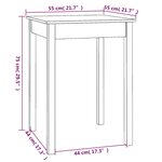 vidaXL Table à manger Blanc 55x55x75 cm Bois massif de pin