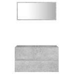 vidaXL Ensemble de meubles de salle de bain 2 Pièces gris béton