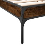 vidaXL Cadre de lit chêne fumé 180x200 cm bois d'ingénierie et métal