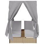 vidaXL Transat double Ensemble de 2 Beige et gris clair Poly Rattan
