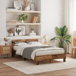vidaXL Cadre de lit en bois Naturel Bois massif 120 x 200 cm Durable