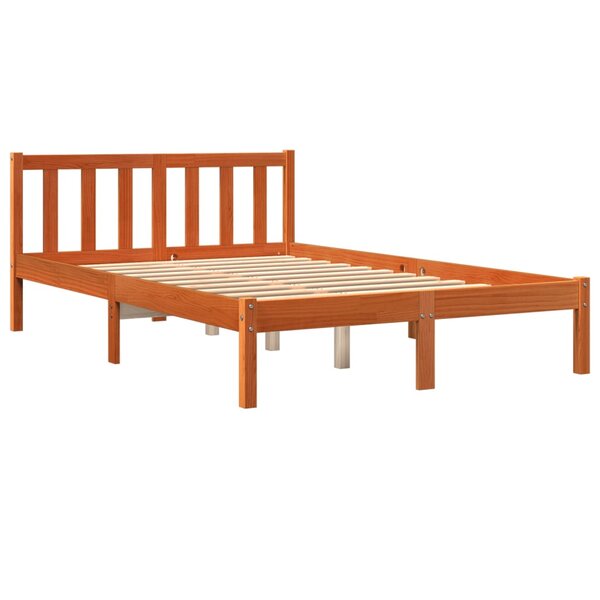 vidaXL Cadre de lit sans matelas cire marron 120x190cm bois pin massif