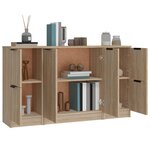 vidaXL Buffets 3 Pièces Chêne sonoma Bois d'ingénierie
