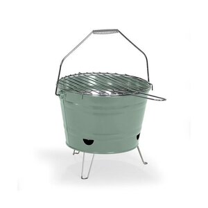 Barbecue à charbon portable Ø 27 cm grille acier chromé - Hauteur 24 cm - Pieds pliables poignées