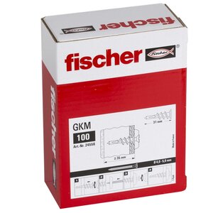 Fischer ensemble de fixation métallique de plaque de plâtre gkm 100pcs