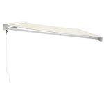 vidaXL Auvent rétractable crème 5x3 m tissu et aluminium